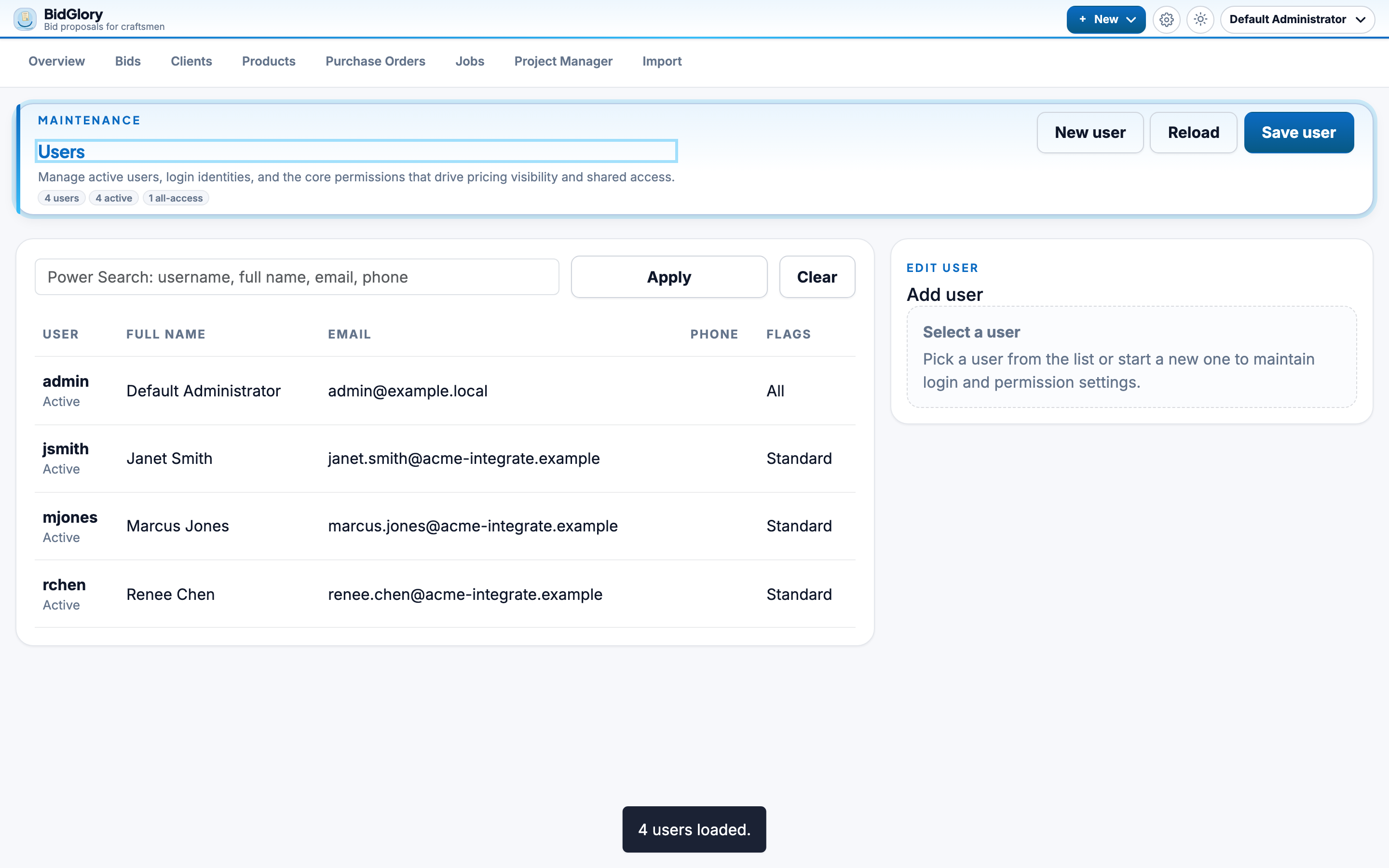 Audit trail — operator side